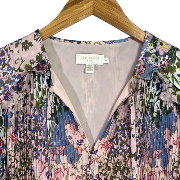 Ted Baker Woven Ditzy Floral Top Size 1/ US 4 - Picture 6 of 7